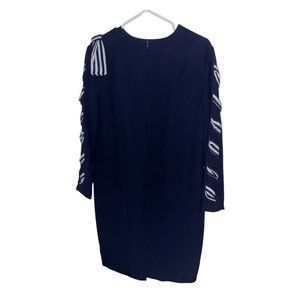 Vintage California Design By Dorothy Samuel Dress Navy White Bow Sz 12